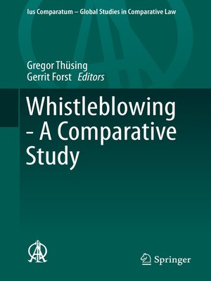 cover image of Whistleblowing--A Comparative Study
